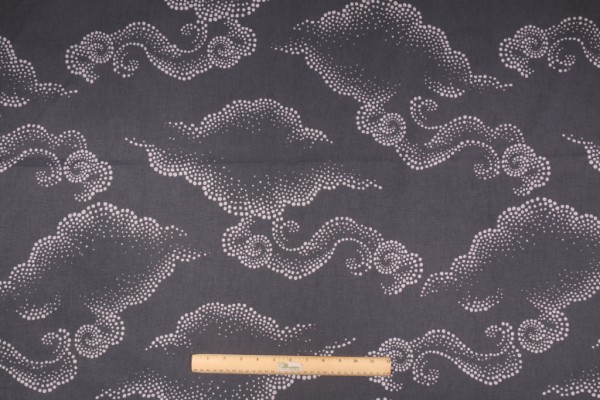 Robert Allen Cloudburstâ Printed Cotton Drapery Fabric in Graphite by DwellStudio