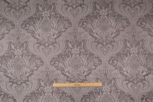 Covington Balenciaga Chenille Damask Woven Upholstery Fabric in Gunmetal 945