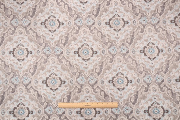 PK Lifestyles Stamped Damask Printed Polyester Outdoor Fabric in Stone