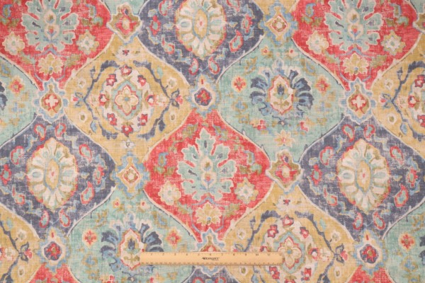 Click for 2.88 Yards Covington Hathaway Printed Cotton Blend Drapery Fabric in 429-Gemstone Covington Hathaway Printed Cotton Blend Drapery Fabric in 429-Gemstone