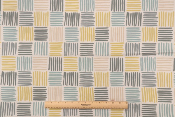 Covington Ernie Printed Cotton Drapery Fabric in 592-Spa