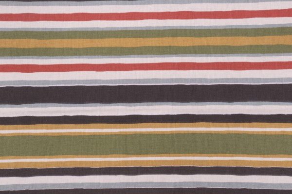 Covington Unique Stripe Printed Cotton Drapery Fabric in 964-River Rock