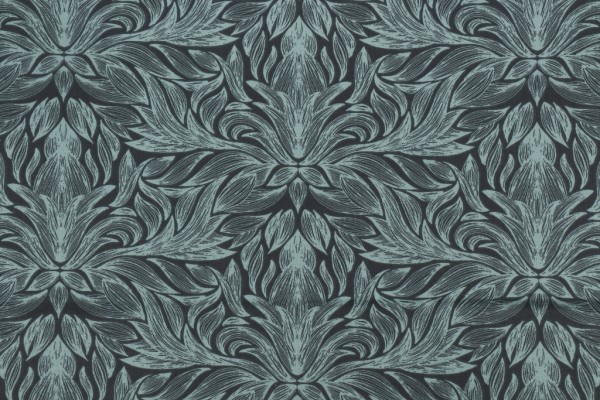 Stof France Phedre Printed Cotton Twill Drapery Fabric in Bleu