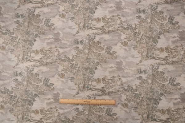 PK Lifestyles Serene Scenes Printed Cotton Drapery Fabric in Seaglass