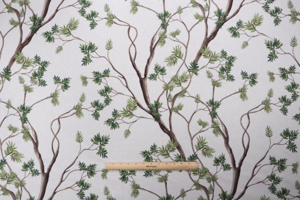 Stof France Frene Printed Drapery Fabric in Vert