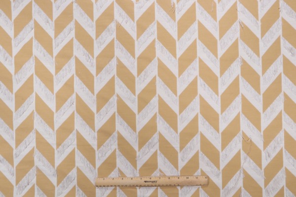 Kaufmann Cut Corners Fringe Woven Upholstery Fabric in Sunglow