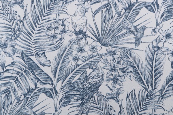 Richloom Wilshire Printed Polyester Outdoor Fabric in Indigo