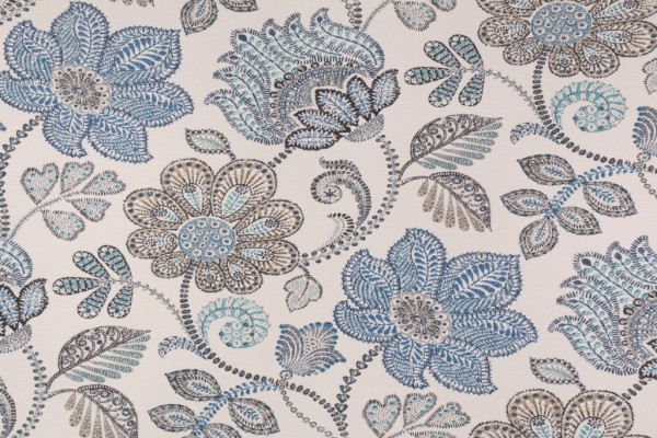Richloom Busan Printed Polyester Outdoor Fabric in Denim