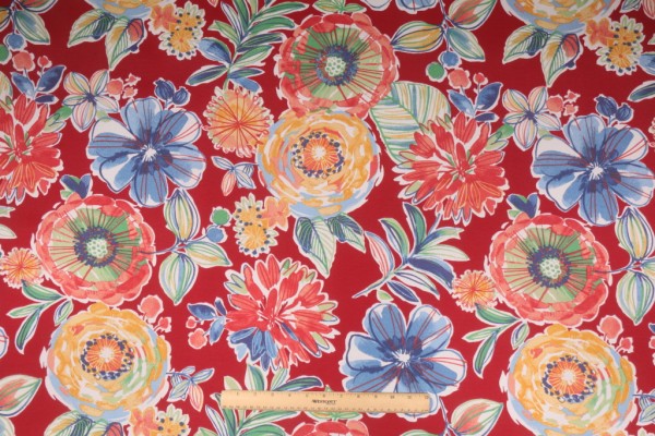 Richloom Colsen Printed Polyester Outdoor Fabric in Berry