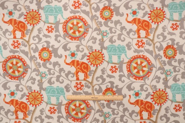 PK Lifestyles Menagerie Printed Polyester Outdoor Fabric in Cayenne