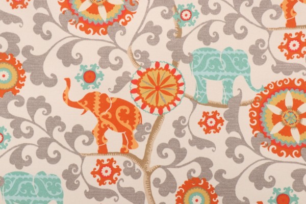 PK Lifestyles Menagerie Printed Polyester Outdoor Fabric in Cayenne