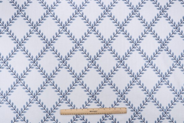 PK Lifestyles Clover Lane Emb Drapery Fabric in Porcelain