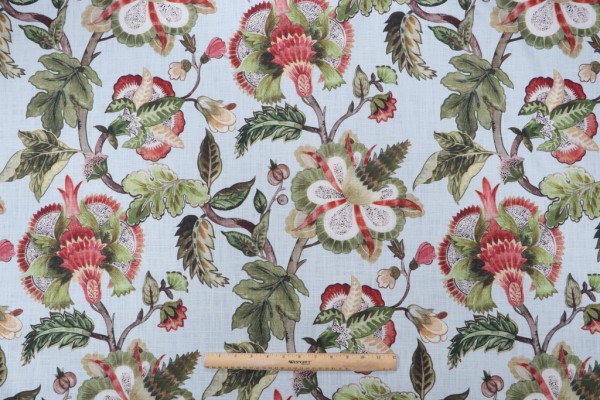 Hamilton Coleman Printed Cotton Drapery Fabric in Mist