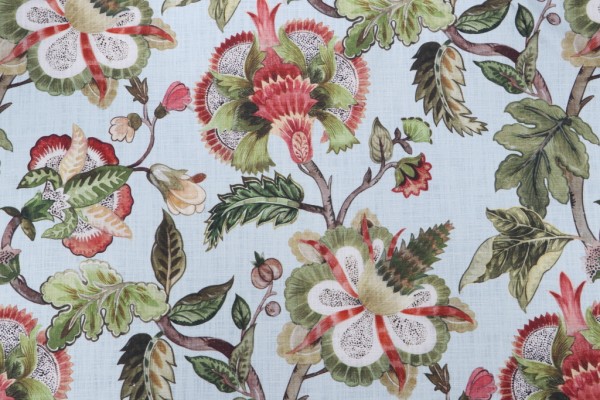 Hamilton Coleman Printed Cotton Drapery Fabric in Mist