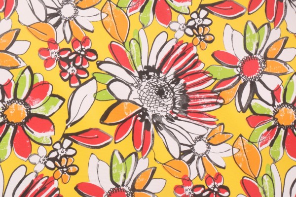 Tempo Terrasol Zoe Printed Poly Outdoor Fabric in Canary