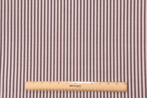 Waverly Timeless Ticking Printed Cotton Drapery Fabric in Black