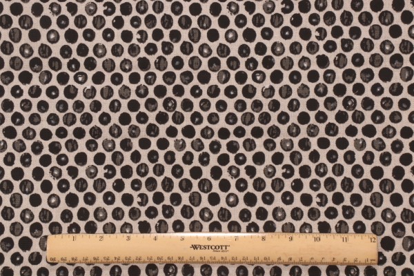 Lacefield Dot-Danish Linen Printed Cotton Blend Drapery Fabric in Mars Black