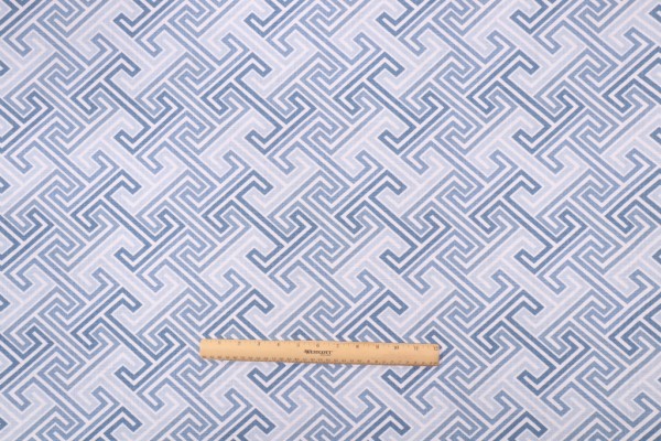 Covington Elton Printed Cotton Drapery Fabric in 51-Denim