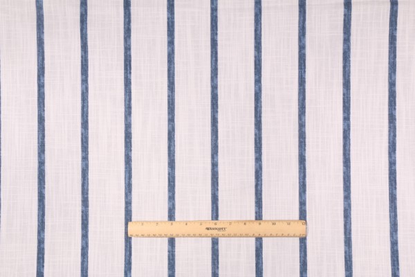 Premier Prints Miles Printed Slub Cotton Canvas Drapery Fabric in Italian Denim