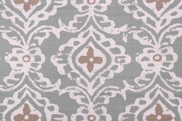 Lacefield Kashmir Printed Cotton Drapery Fabric in Seaglass