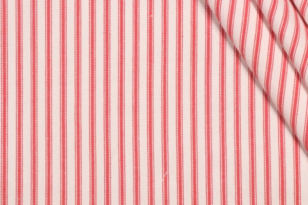 Covington New Woven Ticking Woven Cotton Decorator Fabric in 31-Red