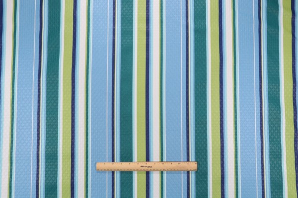 Richloom Covert Stripe-Diamond Tech Printed Polyester Outdoor Fabric in Capri