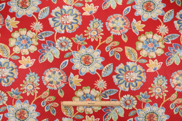 Click for 2 Yards Richloom Daelyn-Diamond Tech Printed Polyester Outdoor Fabric in Cherry Richloom Daelyn-Diamond Tech Printed Polyester Outdoor Fabric in Cherry