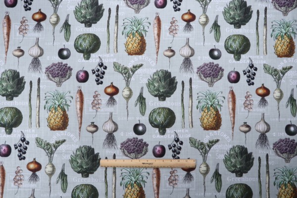 Stof France Jardinier Printed Cotton Drapery Fabric in Vert