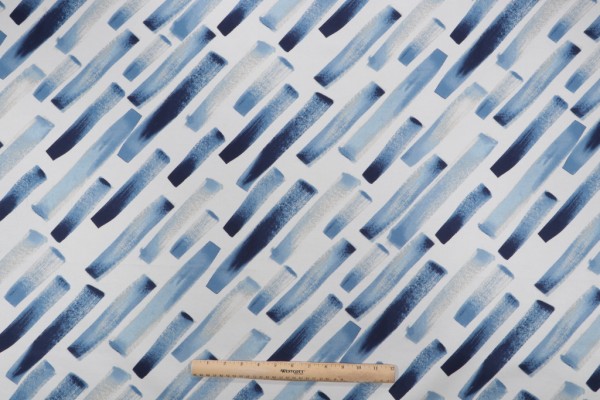 Studio NYC Brook Printed Cotton Twill Drapery Fabric in Lapis