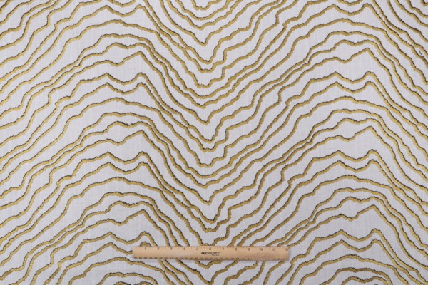 Valiant Fabrics Domain Embroidered Drapery Fabric in Ore