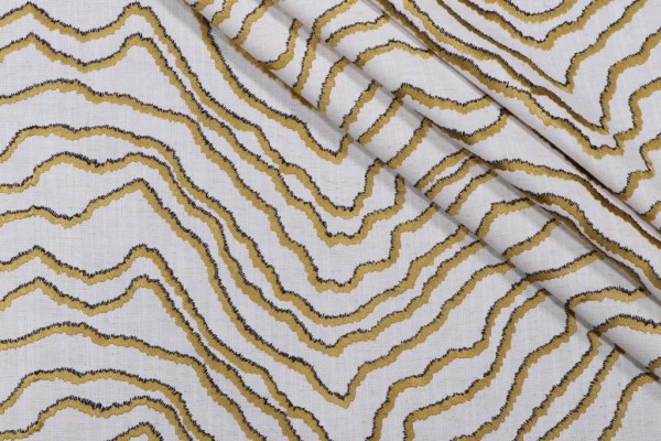 Valiant Fabrics Domain Embroidered Drapery Fabric in Ore