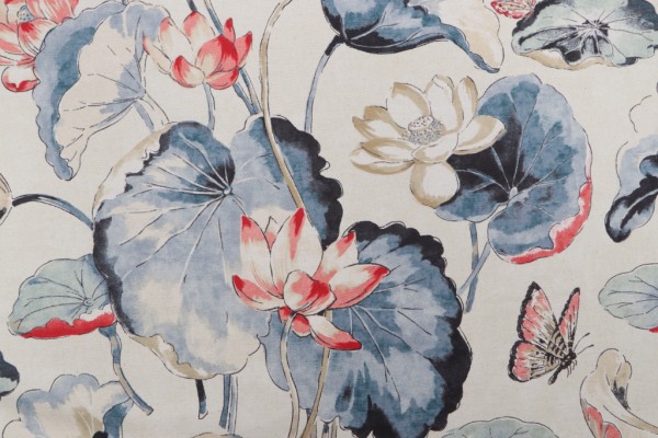 PK Lifestyles Water Garden Printed Drapery Fabric in Indigo