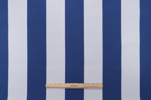Terrasol - Awning Stripe Printed Polyester Outdoor Fabric in Navy