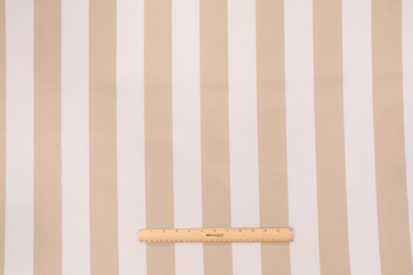 PK Lifestyles Canopy Stripe Printed Polyester Outdoor Fabric in Toast