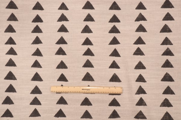 PK Lifestyles Nomadic Triangle Printed Linen Blend Drapery Fabric in Fossil