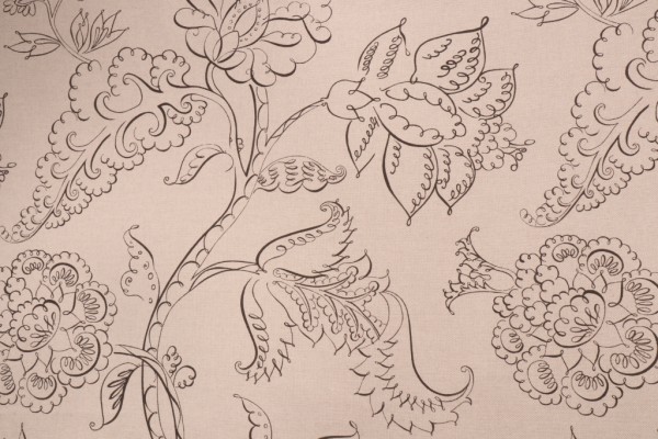 P Kaufmann Everlasting Printed Cotton Blend Drapery Fabric in Pewter