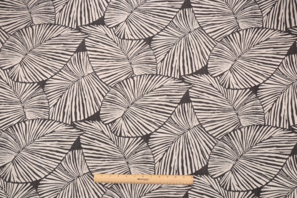 Richloom Solarium Talia Printed Polyester Outdoor Fabric in Noir