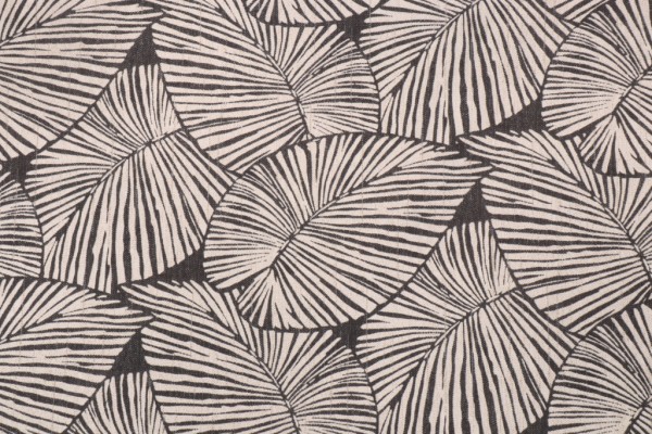 Richloom Solarium Talia Printed Polyester Outdoor Fabric in Noir