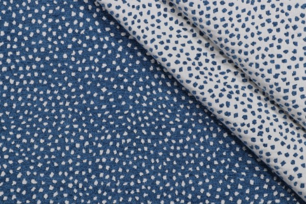 Tempo Galaxy-Reversible Woven Chenille Upholstery Fabric in Indigo