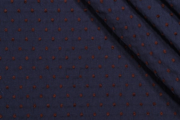 Thibaut Peking Dot W85395 Woven Chenille Upholstery Fabric in Navy