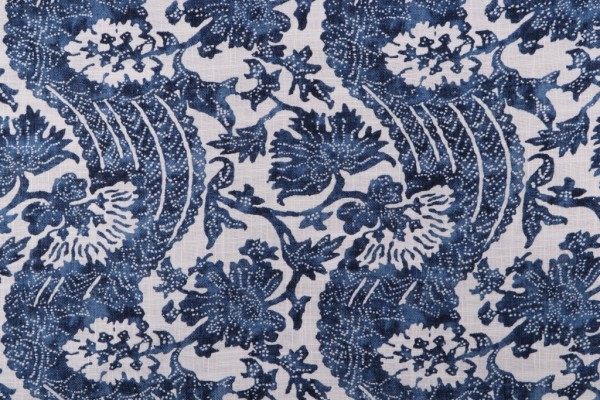 Waverly Brevard Printed Drapery Fabric in Midnight