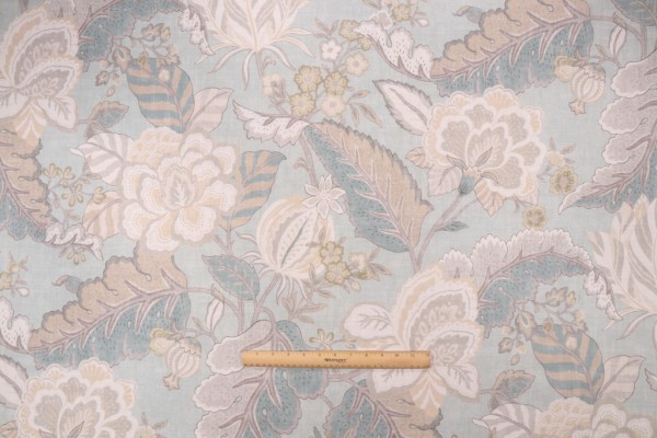 P Kaufmann Selene Printed Cotton Drapery Fabric in Cloud