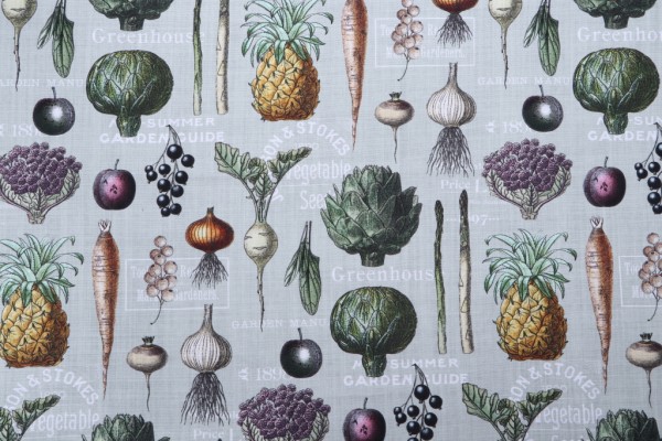 Stof France Jardinier Printed Cotton Drapery Fabric in Vert