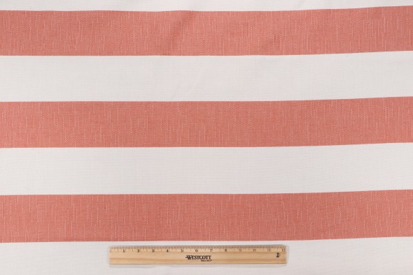 Stripe Woven Solution Dyed Acrylic Outdoor Fabric in Melon