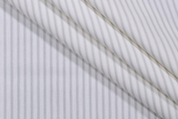 Magnolia Home Berlin Ticking Stripe Printed Cotton Drapery Fabric in Spa