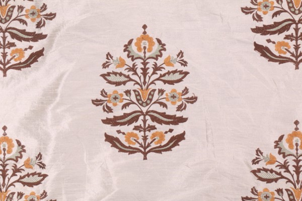 Robert Allen Radiant Heat Embroidered Poly Drapery Fabric in Date