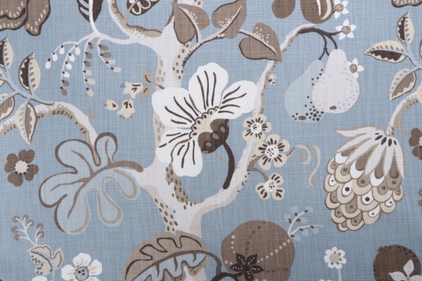 P Kaufmann Pleasant Valley Printed Cotton Drapery Fabric in Haze