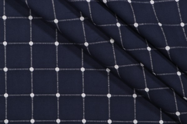 Waverly Geo Metris Woven Upholstery Fabric in Indigo