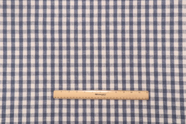 PK Lifestyles Logan Check Woven Upholstery Fabric in Marine