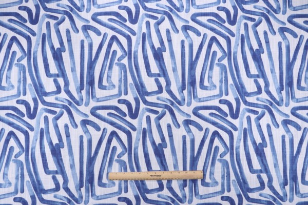 Premier Prints Shiva-Slub Canvas Printed Cotton Drapery Fabric in Commodore Blue